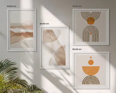Billedvæg til over sofa minimalistisk stil i strukturerede nuancer