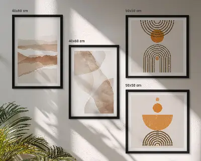 Billedvæg til over sofa minimalistisk stil i strukturerede nuancer