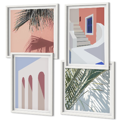 Billedsæt med ramme Illustrationer af byens arkitektur
