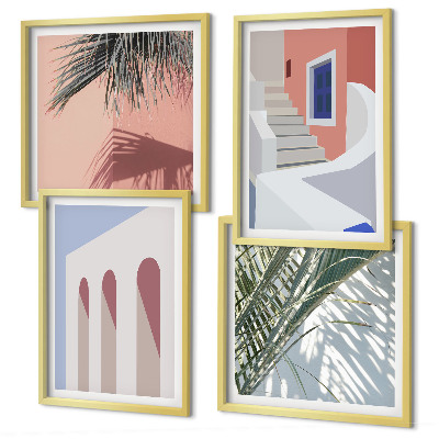 Billedsæt med ramme Illustrationer af byens arkitektur