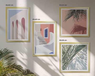 Billedsæt med ramme Illustrationer af byens arkitektur