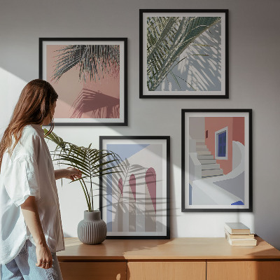 Billedsæt med ramme Illustrationer af byens arkitektur