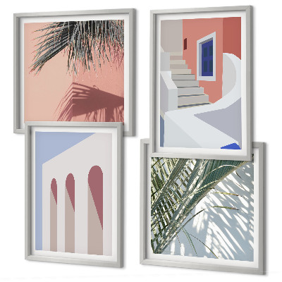 Billedsæt med ramme Illustrationer af byens arkitektur