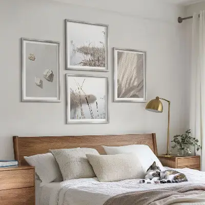 Billedvæg til sofa nærbilleder af boho-teksturer