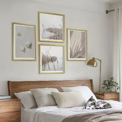 Billedvæg til sofa nærbilleder af boho-teksturer