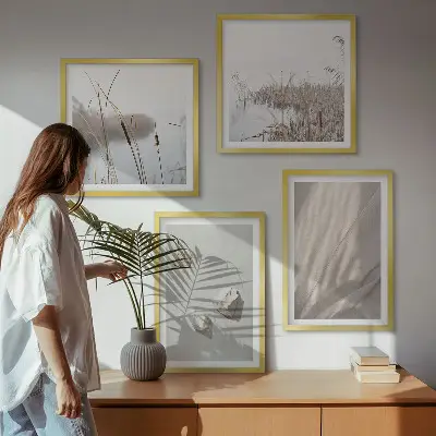 Billedvæg til sofa nærbilleder af boho-teksturer