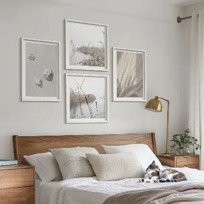 Billedvæg til sofa nærbilleder af boho-teksturer