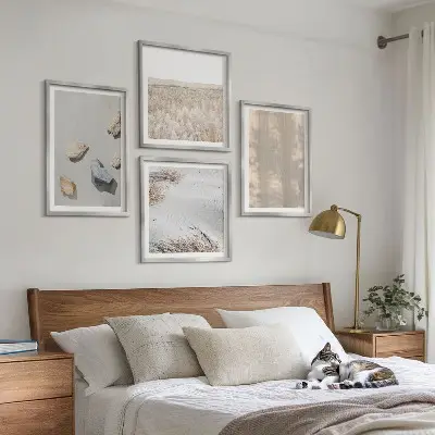 Billedsæt med ramme med boho naturlige teksturer