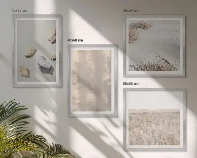 Billedsæt med ramme med boho naturlige teksturer