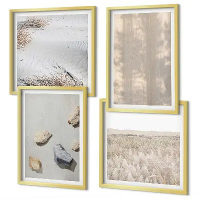 Billedsæt med ramme med boho naturlige teksturer