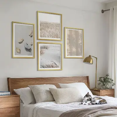 Billedsæt med ramme med boho naturlige teksturer