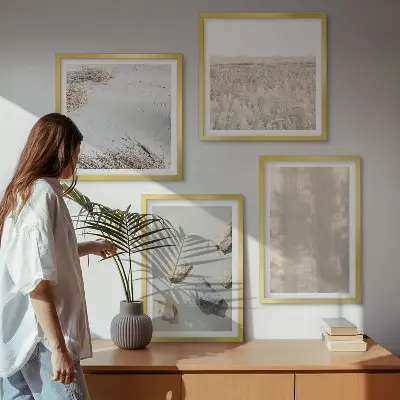 Billedsæt med ramme med boho naturlige teksturer