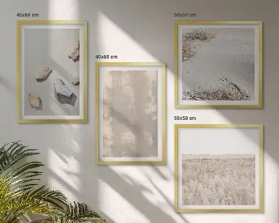 Billedsæt med ramme med boho naturlige teksturer