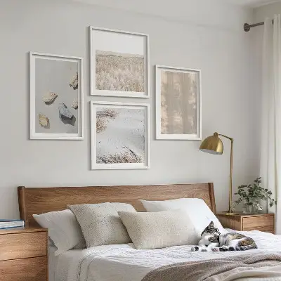 Billedsæt med ramme med boho naturlige teksturer