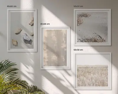 Billedsæt med ramme med boho naturlige teksturer