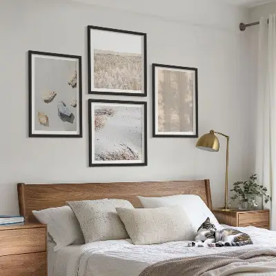 Billedsæt med ramme med boho naturlige teksturer