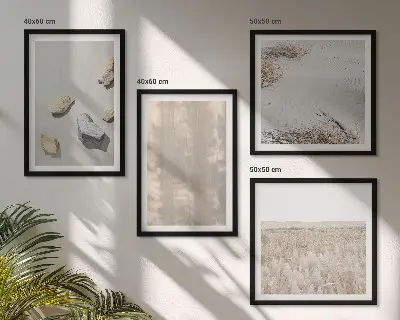Billedsæt med ramme med boho naturlige teksturer
