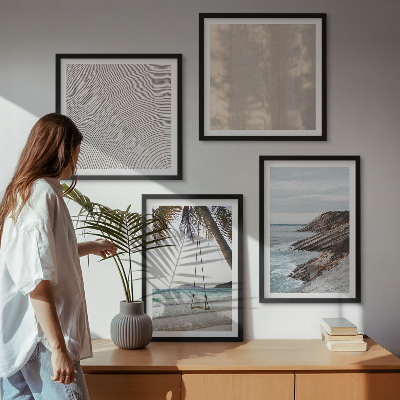 Billedvæg over sofa Sommerudsigt over sand og havet