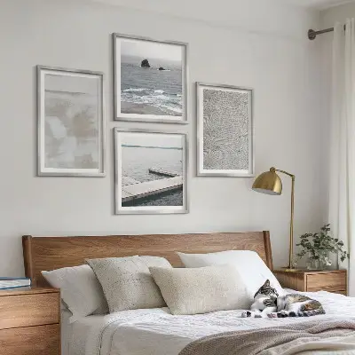 Billedvæg til over sofaen moderne abstrakt design med teksturer