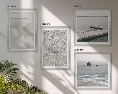 Billedvæg til over sofaen moderne abstrakt design med teksturer