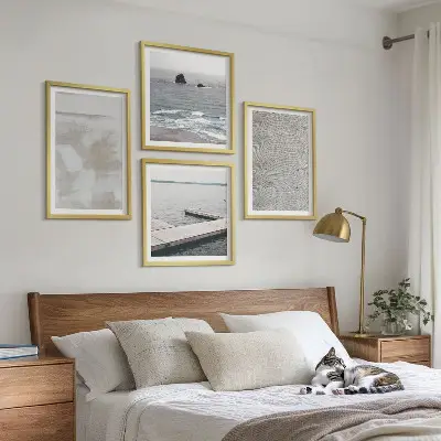 Billedvæg til over sofaen moderne abstrakt design med teksturer