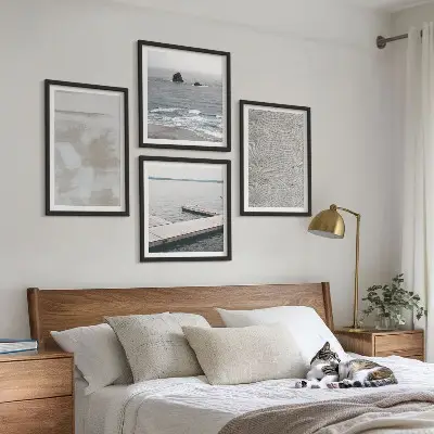 Billedvæg til over sofaen moderne abstrakt design med teksturer