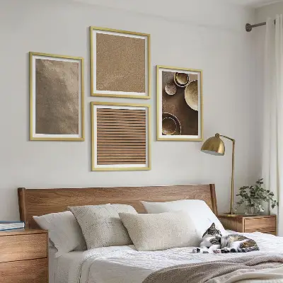 Billedvæg Moderne stenstrukturer til ophæng over sofaen