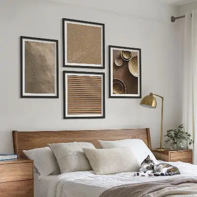 Billedvæg Moderne stenstrukturer til ophæng over sofaen