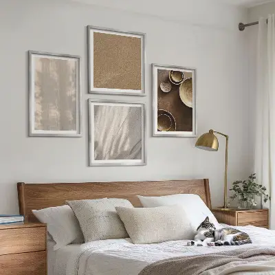 Billedsæt med ramme med minimalistiske teksturer