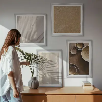 Billedsæt med ramme med minimalistiske teksturer