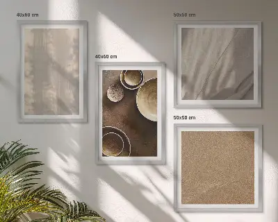 Billedsæt med ramme med minimalistiske teksturer