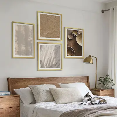 Billedsæt med ramme med minimalistiske teksturer