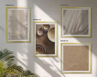 Billedsæt med ramme med minimalistiske teksturer