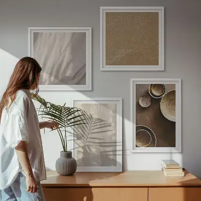 Billedsæt med ramme med minimalistiske teksturer