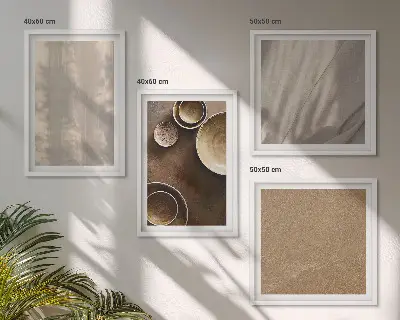 Billedsæt med ramme med minimalistiske teksturer