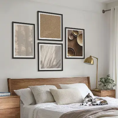 Billedsæt med ramme med minimalistiske teksturer
