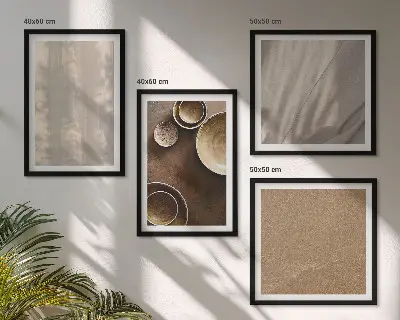 Billedsæt med ramme med minimalistiske teksturer