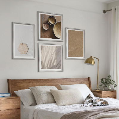 Billedvæg over sofa Minimalistiske varme teksturer