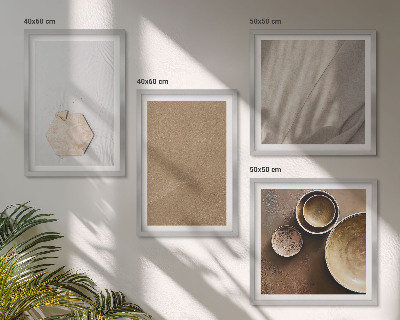 Billedvæg over sofa Minimalistiske varme teksturer