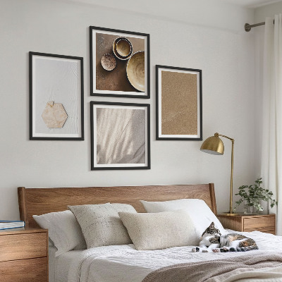 Billedvæg over sofa Minimalistiske varme teksturer