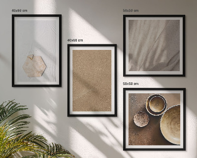 Billedvæg over sofa Minimalistiske varme teksturer