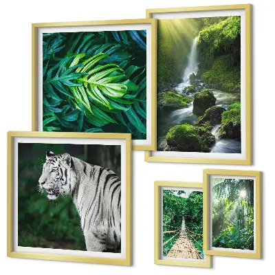 Tropiske naturlandskaber billedsæt til over sofa