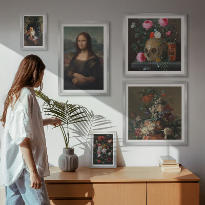 Billedkomposition til væg Vintage blomsterportrætter