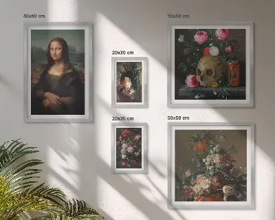 Vintage blomsterportrætter billedkomposition til væg