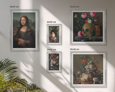 Billedkomposition til væg Vintage blomsterportrætter