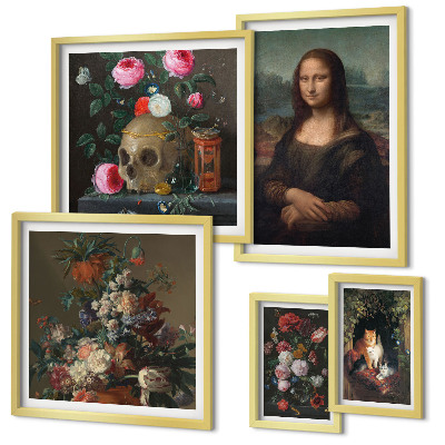 Billedkomposition til væg Vintage blomsterportrætter