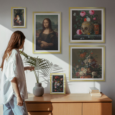 Billedkomposition til væg Vintage blomsterportrætter