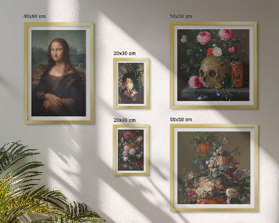 Billedkomposition til væg Vintage blomsterportrætter
