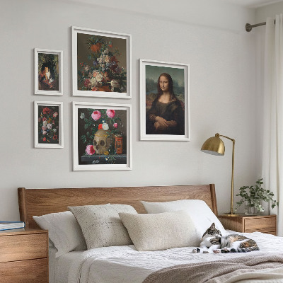Billedkomposition til væg Vintage blomsterportrætter