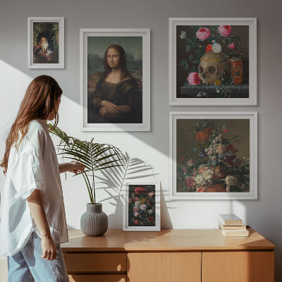 Billedkomposition til væg Vintage blomsterportrætter